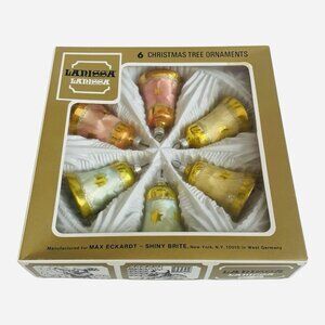 Set of 6 Vintage Lanissa Shiny Brite Bell Christmas Ornament Max Eckardt Germany
